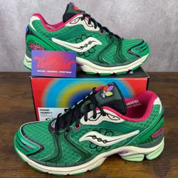 Saucony ProGrid Triumph 4 x Jae Tips Flowers Grow Pack Fern Green Uptown Sugar Maple Size 7.5 S70966-4 Men’s Sneakers OG Rare