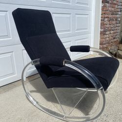 Vintage Charles Hollis Jones Lucite Rocking Chair