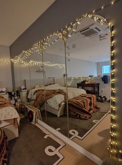 Large Floor Mirror with Decorative Frame