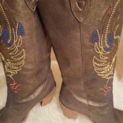  Leather Designer Cowgirl Boots
