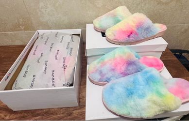 Rainbow slippers $15 each