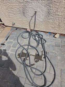 Gray Garden Hose with Metal Fittings