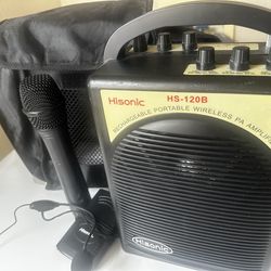 Portable Wireless PA Speaker System – Hisonic HS-120B – Includes Mic & Case
