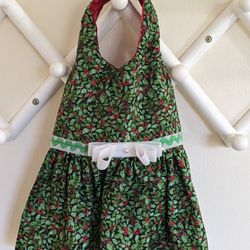 Handmade Holly Christmas Dog Dress 