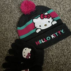 Hello Kitty Beanie & Gloves Set 