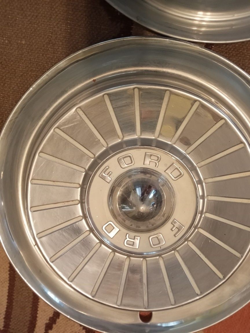 Set Of Vintage FORD Hubcaps. 1957 Fairlane