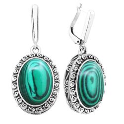 Beautiful malachites Earrings Vintage Look Antique!