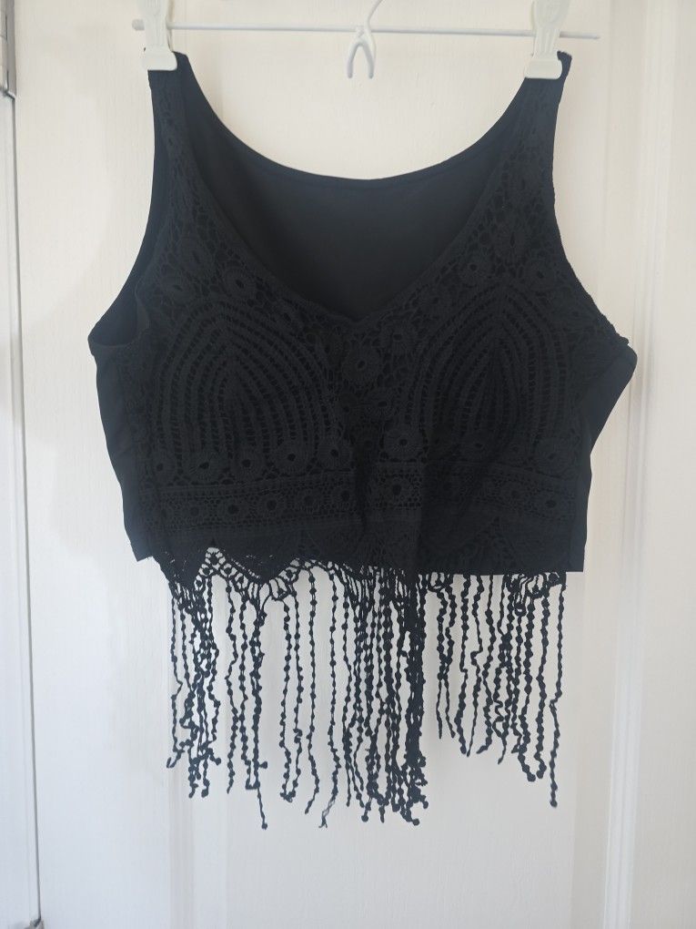 Fringe Crochet Tank Top