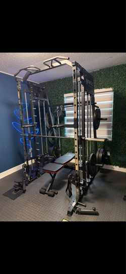Complete Home Gym- Smith Machine, Cable System and Weights