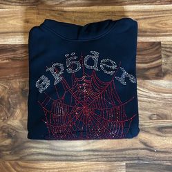 Sp5der-Style Rhinestone Hoodie -Brand New