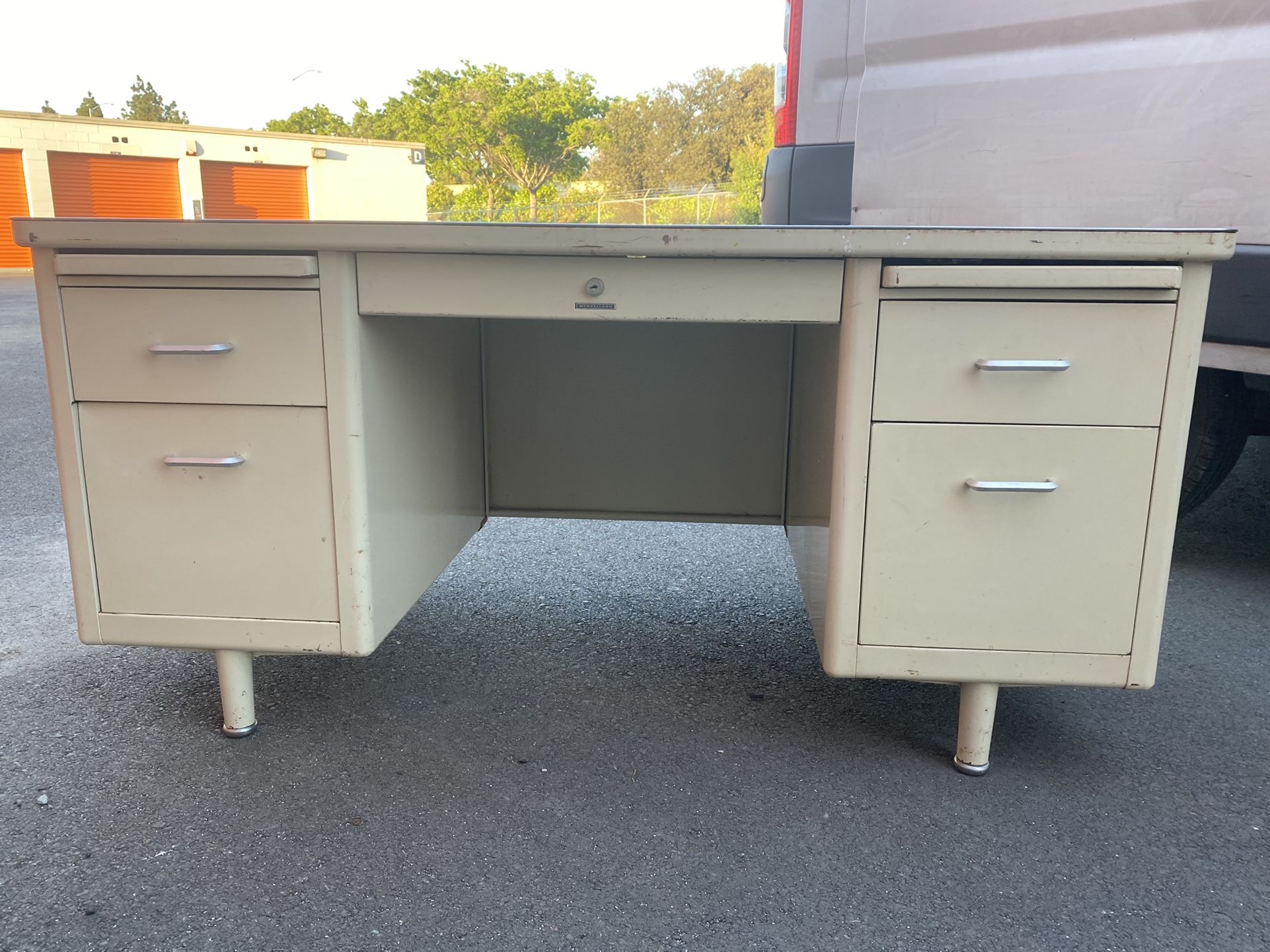 Steelcase Vintage Metal Tanker Desk