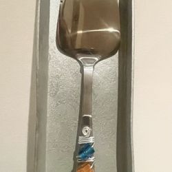 NEW Wild Eye Designs Handcrafted Stainless Steel Colored Bead Cake Pie Server
