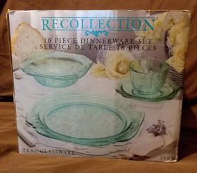 Indiana Glass Recollection Teal Dinnerware