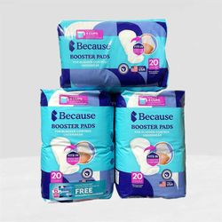 Because Booster Pads Adult Diapers Bladder Control for Women & Men