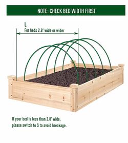 MAXPACE Greenhouse Hoops Kit, DIY 8ft Grow Tunnel, Fits Raised Garden Beds 2.8ft Wide & Up