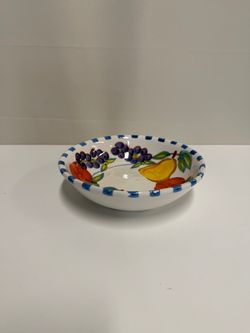 Charming Hand-Painted Porcelain Fruit Motif Small Serving Bowl