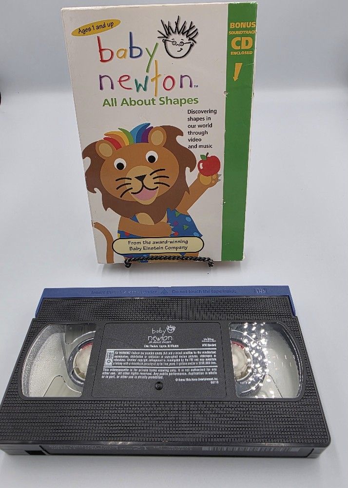 Baby Einstein Baby Newton All About Shapes VHS NO CD Disney Educational Age 1-Up