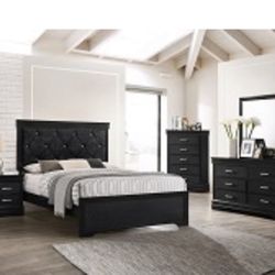 4- Pc Bedroom set Dresser,Mirror Nightstand (1) Queen size bed frame Not including Mattress and Box Sp