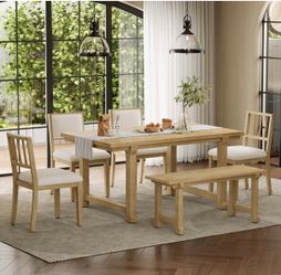 Brand New 6 Piece Farmhouse Dining Set