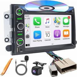 Car Radio Stereo CD DVD Wireless CarPlay Andriod Auto Navi with Camera SWC for Ford F150/F250/F-2014 /Mustang Edge Explorer Expedition E150 E2
