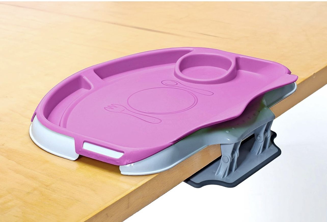 Bambinos Tidy Table Baby Tray - Pink - Attaches in Seconds, Plate, dishes