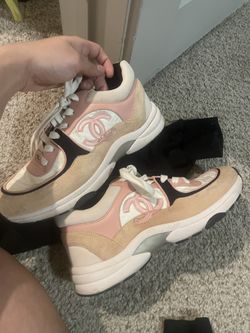 Chanel Trainer Pink And Nude Size 8