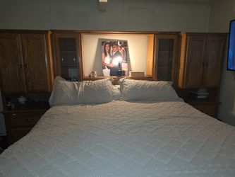 Solid wood king bedroom and chest