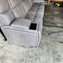 Power Double Reclining  Couch 