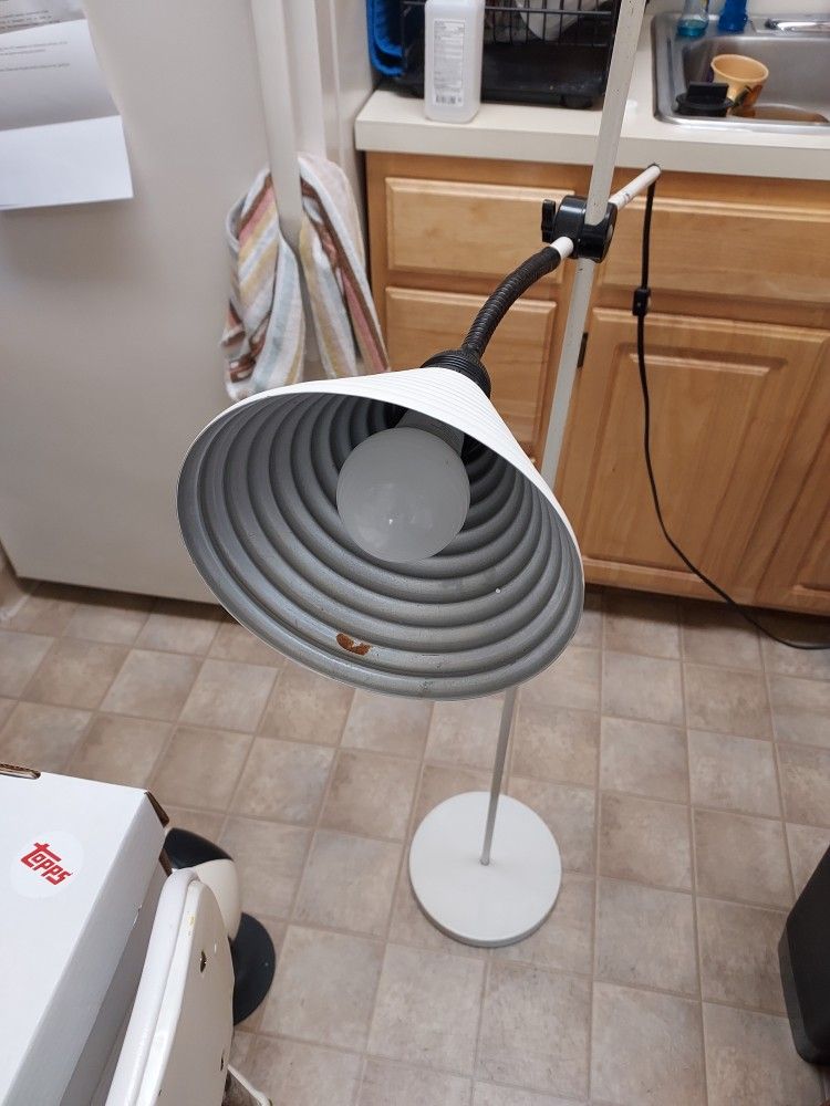 White Metal 1960's Ajustable Lamp