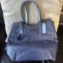 Calvin Klein Blue Chain Shoulder Bag