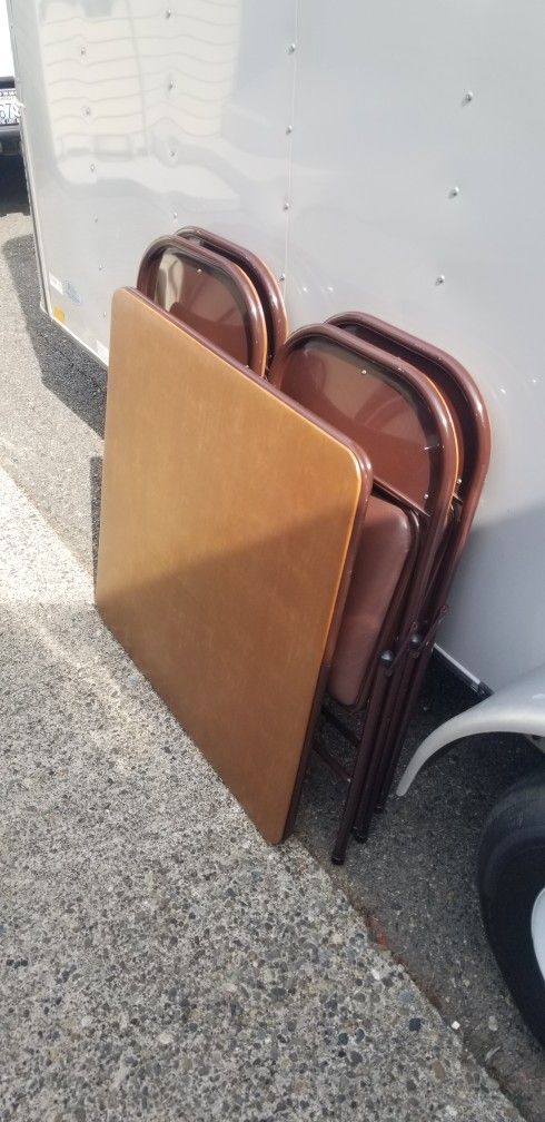 Folding Table & 4 Padded Chairs