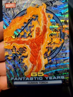 2026 Topps Chrome Marvel Human Torch 65 Fantastic Years Card