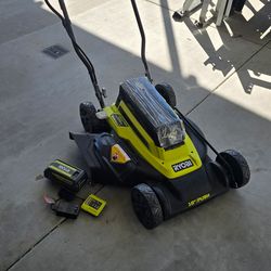 Ryobi 40v 18-in Cordless Battery Walk Behind Push Lawn Mower