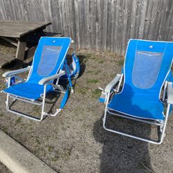 Two  Barely Used Beach Chairs 