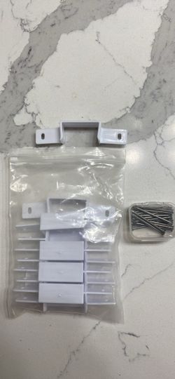 White Plastic Mounting Brackets with Screws