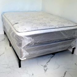 NEW QUEEN PILLOW TOP MATTRESS AND BOX SPRING  2PC 