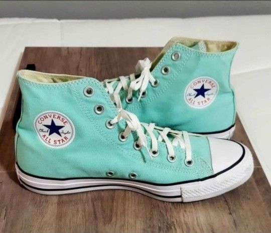 Converse Chuck Taylor All Star High Top Sneaker Shoes Ocean Mint (Womens 10/Men's 8) EUC-worn once