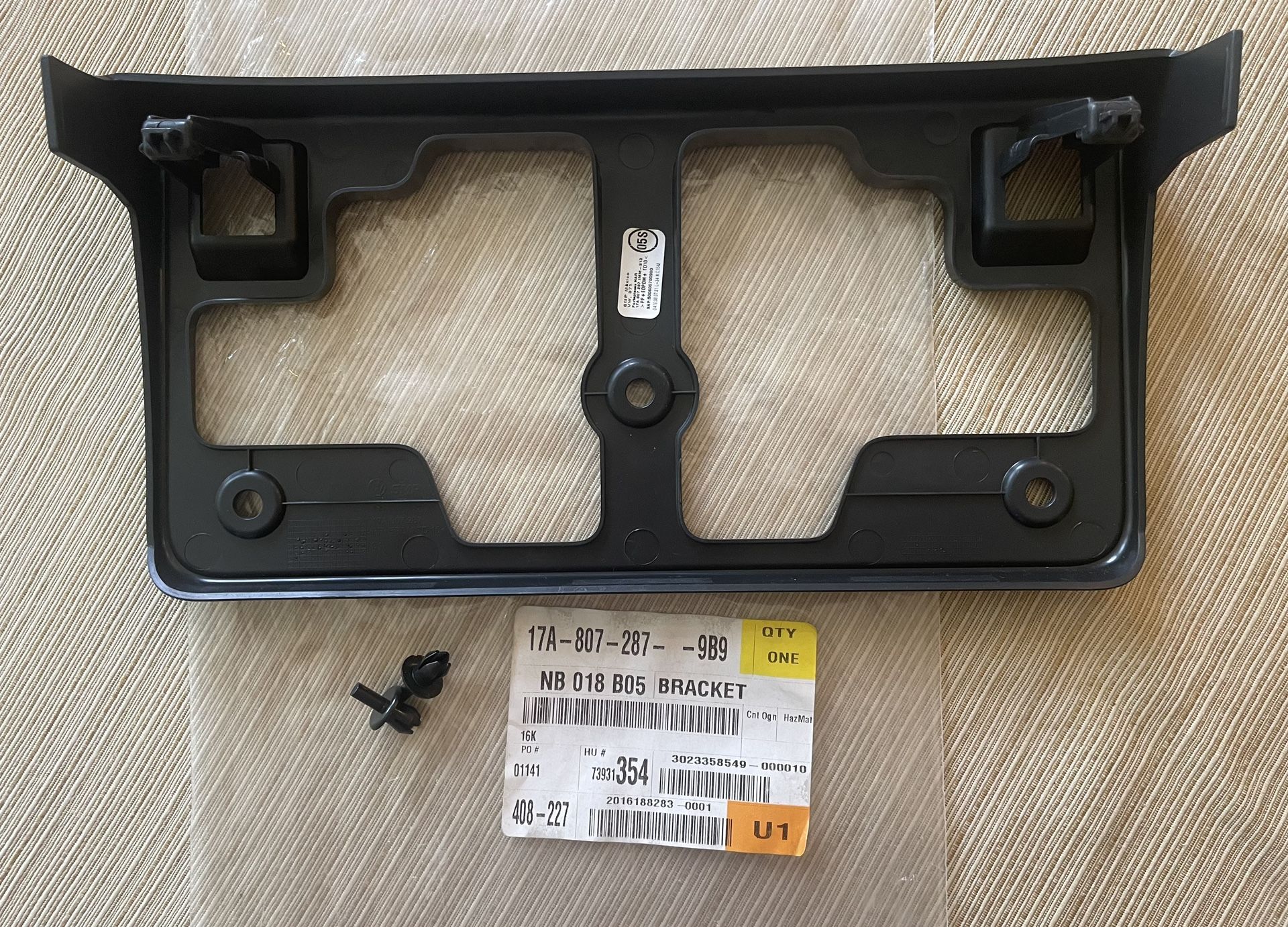 VW Jetta License plate bracket