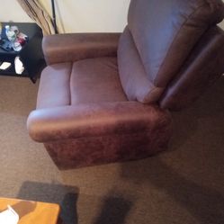 Pleather Recliner Brown