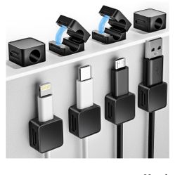 Brand: ROYSC 8 Pack Magnetic Cord Organizer Holder, Adjustable Cable Clips, Strong Adhesive Desk Cable Management Clips for Nightstand, Office, Car, E