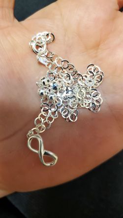 New Necklace with Infinity Pendant Sterling Silver 925