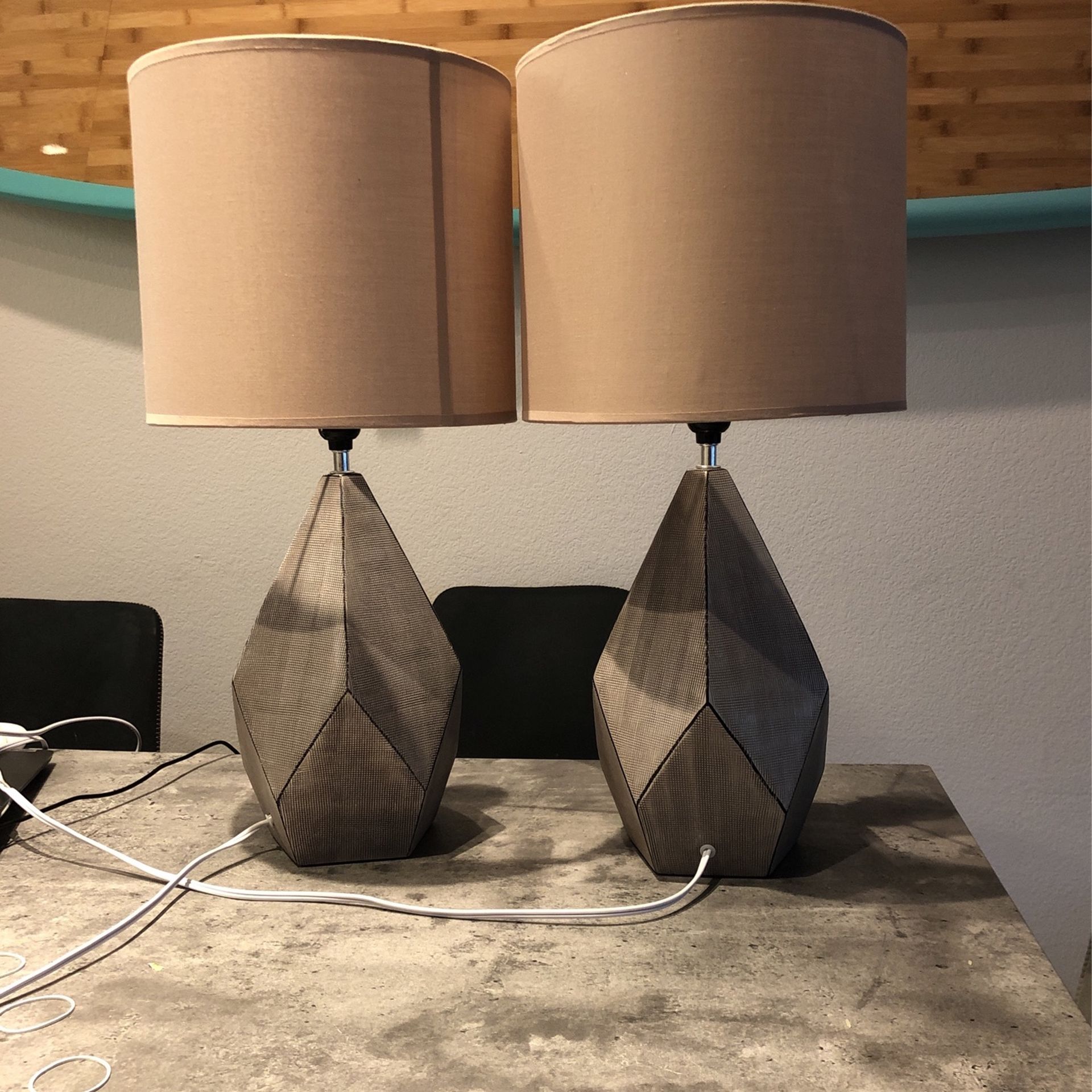 Geometric Table Lamp Qty 2