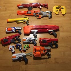 Lot Of 13 Nerf Guns