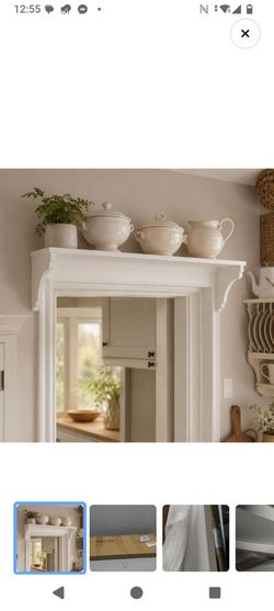 White Wood Door Frame with Shelf