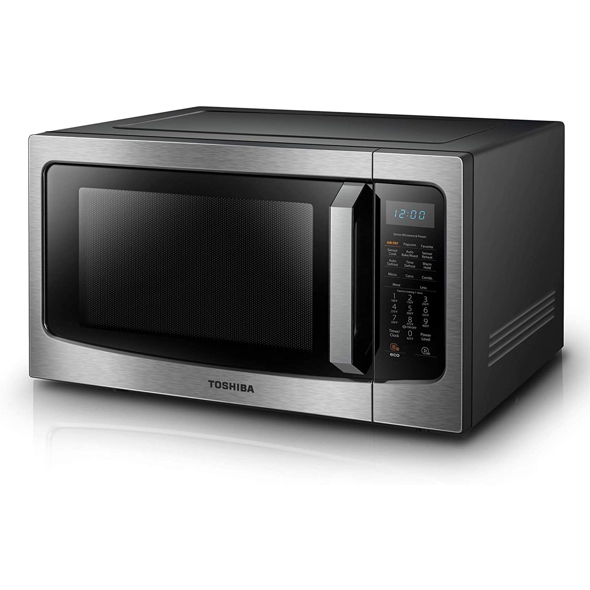 Toshiba ML-EC42P(SS) Microwave Oven with Healthy Air Fry, Smart Sensor, Easy-to-Clean Stainless Steel Interior and ECO Mode, 1.5 Cu.ft