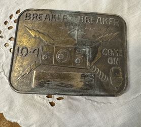 Breaker Breaker CB Radio Metal Belt Buckle 10-4 Come On BV2