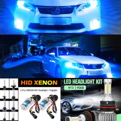 Led headlight bulb kit and hid lights conversion- gmc sierra h11 h13 ford 9006 f150 mustang and housing suv car truck bime cbr1000 honda civic