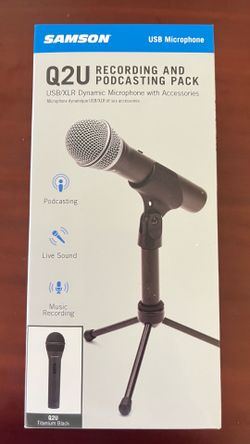 SAMSON Q2U RECORDING & PODCASTING MICROPHONE PACK USB/XLR Dynamic Microphone