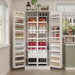 72.2"H Kitchen Pantry Cabinet, Freestanding Buffet Cupboards Sideboard with Doors and Shelves for Kitchen, Living Room and Dinning Room