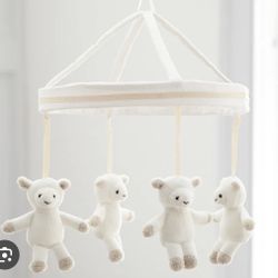 Pottery Barn Baby Lamb Crib Mobile and Wooden Crib Mobile Arm 